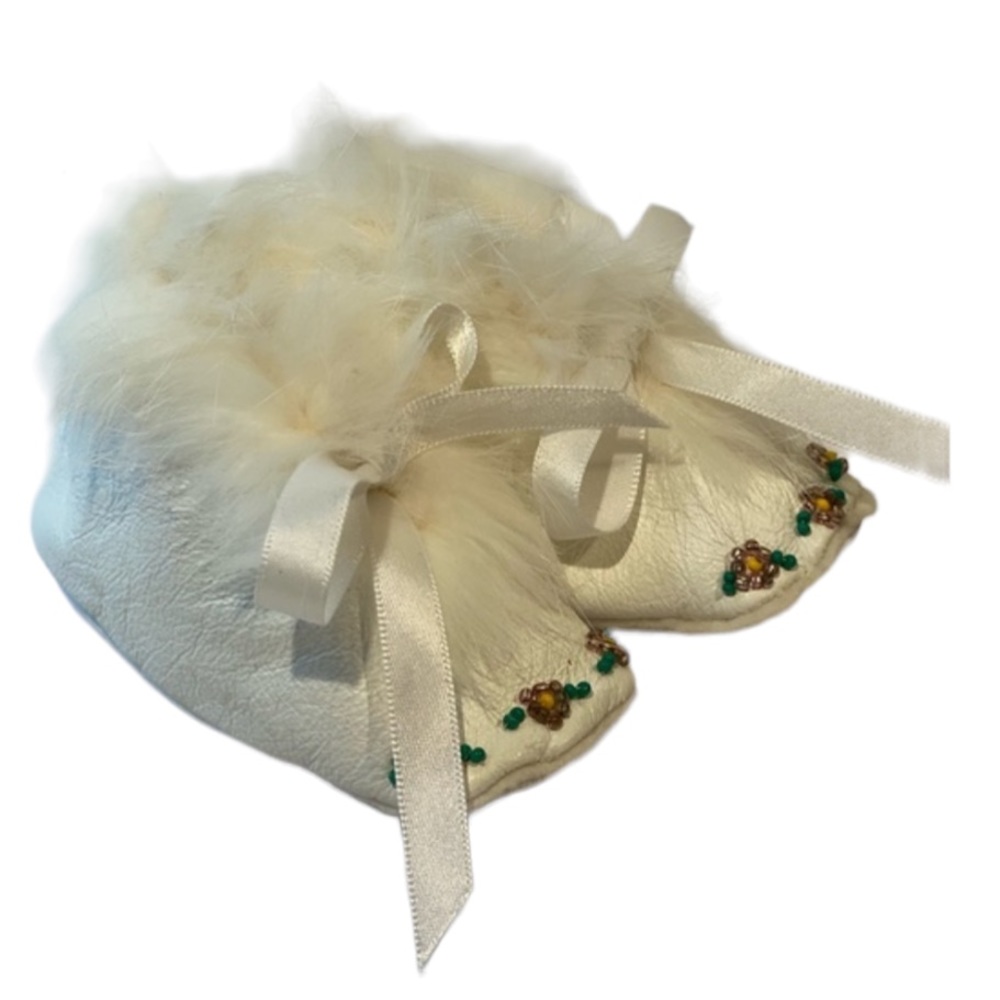 Genuine Alaskan Indian made leather baby shoes